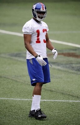 EAST RUTHERFORD, NJ - MAY 09:  Ramses Barden #13 of the New York Giants works out at rookie camp on May 9, 2009 in East Rutherford, New Jersey.  (Photo by Jeff Zelevansky/Getty Images)