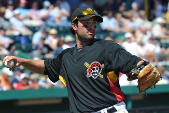 BRADENTON, FL - MARCH 8:  Infielder Neil Walker #19 of the Pittsburgh Pirates sets for play against the Houston Astros March 8, 2009 at McKechnie Field in Bradenton, Florida.  (Photo by Al Messerschmidt/Getty Images)