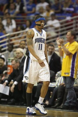 ORLANDO, FL - JUNE 14:  Courtney Lee #11 of the Orlando Magic walks down the court during Game Five of the 2009 NBA Finals against the Los Angeles Lakers on June 14, 2009 at Amway Arena in Orlando, Florida. The Lakers won 99-86. NOTE TO USER:  User expres