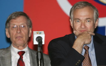 DETROIT - JULY 11:  Don Fehr, executive director of the MLBPA, looks on during a press conference announcing the '2006 World Baseball Classic' at the Ritz Carlton Dearborn Hotel on July 11, 2005 in Detroit, Michigan.  (Photo by Jonathan Daniel/Getty Image