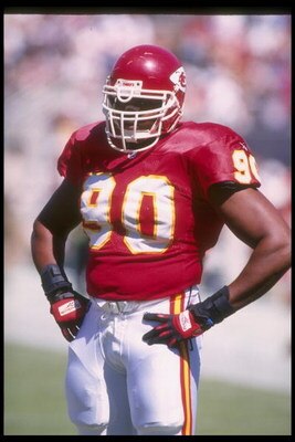 2 Oct 1995: Defensive lineman Neil Smith of the Kansas City Chiefs looks on during a game against the Arizona Cardinals at Sun Devil Stadium in Tempe, Arizona. The Chiefs won the game, 24-3.