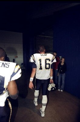 4 Oct 1998:  Quarterback Ryan Leaf #16 of the San Diego Chargers leaves the field following a game against the Indianapolis Colts at the RCA Dome in Indianapolis, Indiana. The Colts defeated the Chargers 17-12. Mandatory Credit: Vincent Laforet  /Allsport