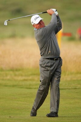 TURNBERRY, SCOTLAND - JULY 16:  Mark O'Meara of USA hits an approach shot on the 2nd hole during round one of the 138th Open Championship on the Ailsa Course, Turnberry Golf Club on July 16, 2009 in Turnberry, Scotland.  (Photo by Andrew Redington/Getty I