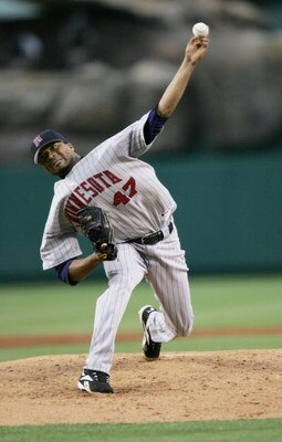 ANAHEIM, CA - MAY 31:  Starting pitcher Francisco Liriano #47 of the Minnesota Twins throws a pitch against the Los Angeles Angels of Anaheim on May 31, 2006 at Angel Stadium of Anaheim, California.  (Photo by Stephen Dunn/Getty Images)