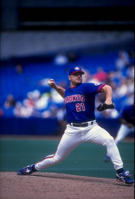 5 Jul 1998:  Pitcher Roger Clemens #21 of the Toronto Blue Jays in action during a game against the Tampa Bay Devil Rays at the Sky Dome in Toronto, Canada.  The Blue Jays defeated the Devil Rays 2-1. Mandatory Credit: Rick Stewart  /Allsport