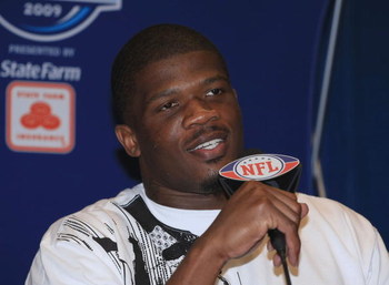 TAMPA, FL - JANUARY 28:  Andre Johnson of the Houston Texans speaks with the media during the 2009 Pro Bowl press conference at the Convention Center on January 28, 2009 in Tampa, Florida.  (Photo by Scott Halleran/Getty Images)