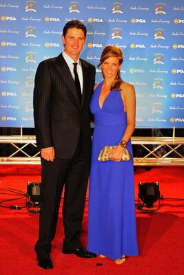 LOUISVILLE, KY - SEPTEMBER 17:  Justin Rose of England and the European Ryder Cup team poses with his wife Kate on the red carpet before the Ryder Cup Gala dinner prior to the start of the 2008 Ryder Cup September 17, 2008 in Louisville, Kentucky.  (Photo