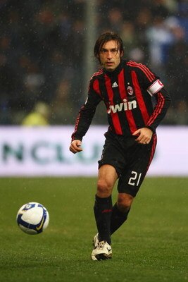 GENOA, ITALY - MARCH 01:  Andrea Pirlo of Milan during the Serie A match between Sampdoria and AC Milan at the Stadio Luigi Ferraris on March 1, 2009 in Genoa,Italy.  (Photo by Michael Steele/Getty Images)