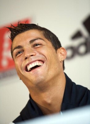 KILDARE, IRELAND - JULY 16:  Cristiano Ronaldo speaks at a press conference during the Real Madrid pre-season training camp at Carton House Hotel on July 16, 2009 in Kildare, Ireland. (Photo by Patrick Bolger/Getty Images)