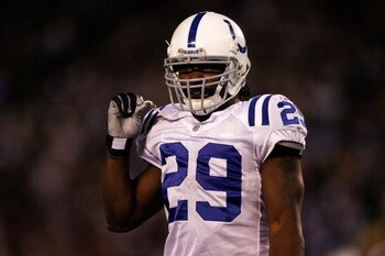 SAN DIEGO - JANUARY 03:  Running back Joseph Addai #29 of the Indianapolis Colts stands on the field during the AFC Wild Card Game against the San Diego Chargers on January 3, 2009 at Qualcomm Stadium in San Diego, California.  (Photo by Harry How/Getty I