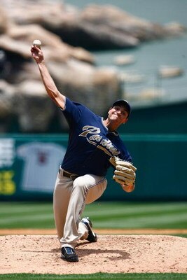 ANAHEIM, CA - JUNE 14:  Chris Young #32 of the San Diego Padres pitches against the Los Angeles Angels of Anaheim at Angel Stadium on June 14, 2009 in Anaheim, California. The Angels defeated the Padres 6-0.  (Photo by Jeff Gross/Getty Images)