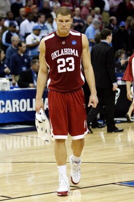 MEMPHIS, TN - MARCH 29:  Blake Griffin #23 of the Oklahoma Sooners walks off the court after losing to the North Carolina Tar Heels during the NCAA Men's Basketball Tournament South Regional Final at the FedExForum on March 29, 2009 in Memphis, Tennessee.