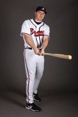 LAKE BUENA VISTA, FL - FEBRUARY 19:  Infielder Freddie Freeman #76 of the Atlanta Braves poses for a photo during Spring Training Photo Day on February 19, 2009 at Champions Stadium at Walt Disney World of Sports in Lake Buena Vista, Florida.  (Photo by C