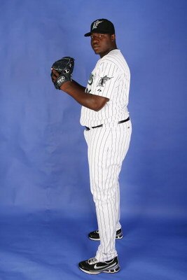 JUPITER, FL - FEBRUARY 22:  Jose Ceda #52 of the Florida Marlins poses during photo day at Roger Dean Stadium on February 22, 2009 in Jupiter, Florida.  (Photo by Doug Benc/Getty Images)