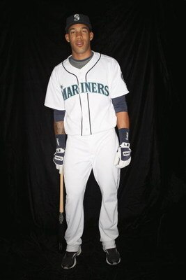 PEORIA, AZ - FEBRUARY 20: Greg Halman #69 of the Seattle Mariners poses during photo day at the Mariners spring training complex on February 20, 2009 in Peoria, Arizona.  (Photo by Ronald Martinez/Getty Images)
