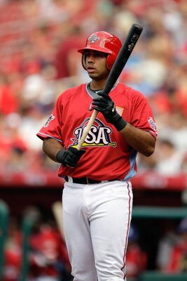 ST. LOUIS, MO - JULY 12: U.S. Futures All-Star Pedro Alvarez of the Pittsburgh Pirates steps to the plate during the 2009 XM All-Star Futures Game at Busch Stadium on July 12, 2009 in St. Louis, Missouri. (Photo by Jamie Squire/Getty Images)