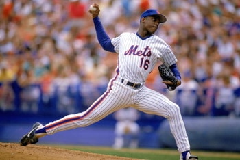 1988: Dwight Gooden of the New York Mets pitches during a game in the 1988 season. ( Photo by: Mike Powell/Getty Images)