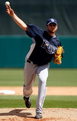 FORT MYERS, FL - MARCH 08:  Pitcher Wade Davis #58 of the Tampa Bay Rays pitches against the Boston Red Sox during a Grapefruit League Spring Training Game at City of Palms Park on March 8, 2009 in Fort Myers, Florida.  (Photo by J. Meric/Getty Images)
