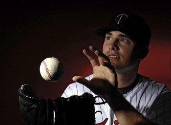 FORT MYERS, FL - FEBRUARY 25:  Brian Duensing of the Minnesota Twins poses for photos during spring training media day February 25, 2008 at the Lee County Sports Complex in Fort Myers, Florida.  (Photo by Marc Serota/Getty Images)