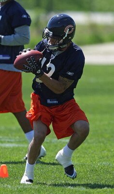 LAKE FOREST, IL - MAY 20: Johnny Knox #13 of the Chicago Bears participates during an organized team activity (OTA) practice on May 20, 2009 at Halas Hall in Lake Forest, Illinois. (Photo by Jonathan Daniel/Getty Images)