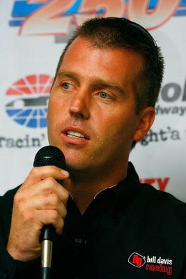BRISTOL, TN - AUGUST 25:  Jeremy Mayfield responds to questions from the media regarding his joining the Bill Davis Racing team to drive the #36 Toyota Camry in 2007, prior to practice for the NASCAR Nextel Cup Series Sharpie 500 on August 25, 2006 at Bri