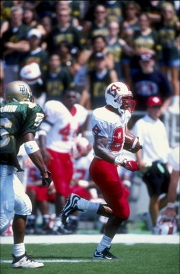 19 Sep 1998:  Wide receiver Chris Coleman #84 of the North Carolina State Wolfpack in action during a game against the Baylor Bears at the Floyd Casey Stadium in Baylor, Texas. The Bears defeated the Wolfpack 33-30. Mandatory Credit: Chris Covatta  /Allsp