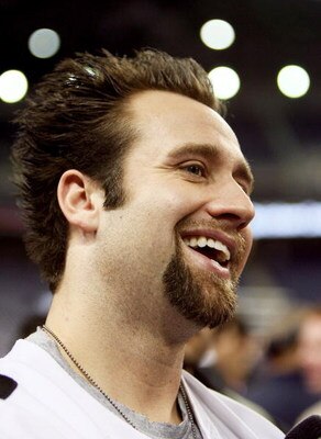 DETROIT - JANUARY 31:  Place kicker Jeff Reed #3 of the Pittsburgh Steelers smiles as he is interviewed during AFC Media Day on January 31, 2006 at Ford Field in Detroit, Michigan.  (Photo by Doug Benc/Getty Images)