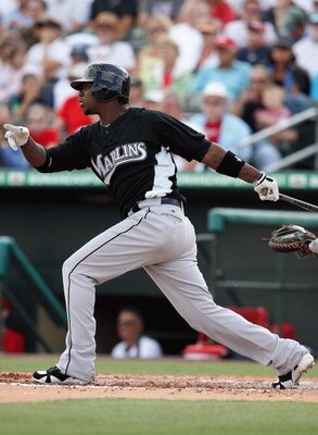 JUPITER, FL - FEBRUARY 25:  Hanley Ramirez #2 of the Florida Marlins bats against the St. Louis Cardinals during a spring training game at Roger Dean Stadium on February 25, 2009 in Jupiter, Florida. The Marlins and the Mets played to a 5-5 tie in 10 inni