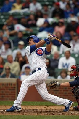 CHICAGO - JULY 8:  Aramis Ramirez #16 of the Chicago Cubs bats against the Atlanta Braves during the game on July 8, 2009 at Wrigley Field in Chicago, Illinois. (Photo by Jonathan Daniel/Getty Images) 