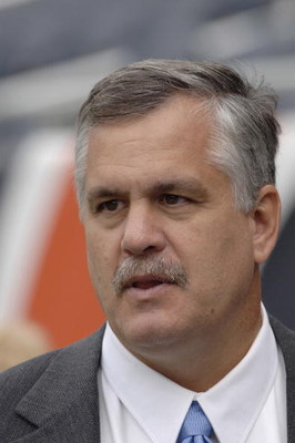 Detroit Lions president Matt Millen before a game between the Chicago Bears and Detroit Lions at Soldier Field in Chicago, Illinois on September 17, 2006. (Photo by Al Messerschmidt/Getty Images)