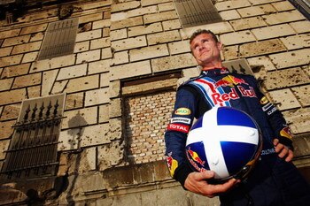 BUDAPEST, HUNGARY - JULY 23:  David Coulthard of Great Britain is seen as he prepares for an exhibition drive of a Red Bull Racing Formula One car through the city streets during previews to Hungarian Formula One Grand Prix on July 23, 2009 in Budapest, H