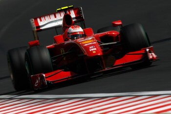 BUDAPEST, HUNGARY - JULY 26:  Kimi Raikkonen of Finland and Ferrari drives during the Hungarian Formula One Grand Prix at the Hungaroring on July 26, 2009 in Budapest, Hungary.  (Photo by Paul Gilham/Getty Images)