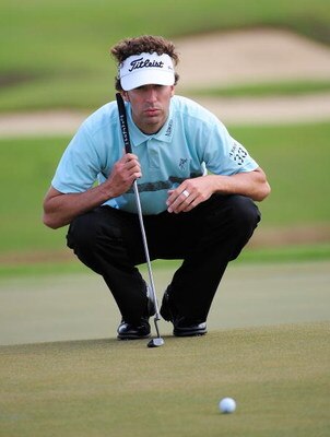 PALM COAST, FL - NOVEMBER 02:  Michael Letzig looks over a birdie putt on the 5th hole during the final round of the Ginn sur Mer Classic at the Conservatory Golf Club on November 2, 2008 in Palm Coast, Florida.  (Photo by Sam Greenwood/Getty Images)