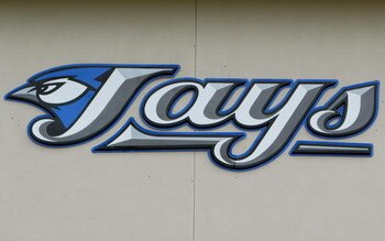 DUNEDIN, FL- MARCH 1:  A general view of the new Toronto Blue Jays logo taken during Photo Day at their spring training facility on March 1, 2004 in Duneiden, Florida . (Photo by Jed Jacobsohn/Getty Images)