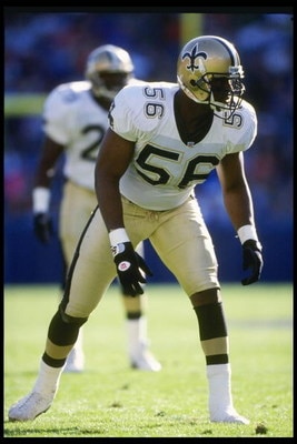 13 Dec 1992: Linebacker Pat Swilling of the New Orleans Saints looks on during a game against the Los Angeles Rams at Anaheim Stadium in Anaheim, California. The Saints won the game, 37-14.