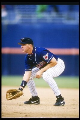 3 Apr 1997:  San Diego Padres first baseman Wally Joyner fields a ground ball during a game against the New York Mets at Qualcomm Park in San Diego, California.  The Mets won the game 4-1. Mandatory Credit: Jed Jacobsohn  /Allsport