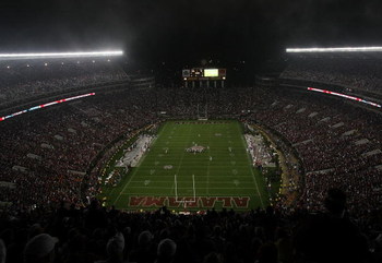 TUSCALOOSA, AL - NOVEMBER 29: A view from high in the stadium as the Alabama Crimson Tide take on the Auburn Tigers at Bryant-Denny Stadium on November 29, 2008 in Tuscaloosa, Alabama. Alabama defeated Auburn 36-0. (Photo by Doug Benc/Getty Images)