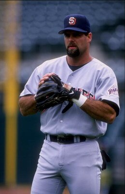 30 Jun 1998:  Infielder Ken Caminiti #21 of the San Diego Padres in action during an interleague game against the Oakland Athletics at Oakland Coliseum in Oakland, California.  The Athletics won the game,  12-10. Mandatory Credit: Otto Greule Jr.  /Allspo