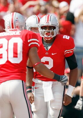 COLUMBUS, OH - SEPTEMBER 20:  Terrelle Pryor #2 of the Ohio State Buckeyes on the field during the game against the Troy Trojans on September 20, 2008 at Ohio Stadium in Columbus, Ohio. Ohio State won the game 28-10. (Photo by Gregory Shamus/Getty Images)