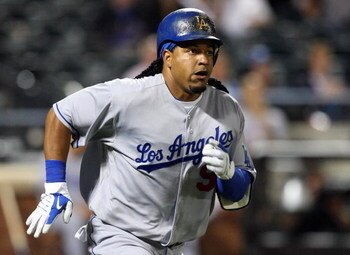 NEW YORK - JULY 08:  Manny Ramirez #99 of the Los Angeles Dodgers runs against the New York Mets on July 8, 2009 at Citi Field in the Flushing neighborhood of the Queens borough of New York City. The Mets defeated the Dodgers 5-4.  (Photo by Jim McIsaac/G