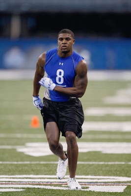 INDIANAPOLIS, IN - FEBRUARY 24: Defensive back Don Carey of Norfolk State runs in practice drills during the NFL Scouting Combine presented by Under Armour at Lucas Oil Stadium on February 24, 2009 in Indianapolis, Indiana. (Photo by Scott Boehm/Getty Im