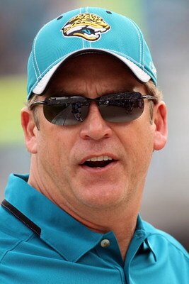 JACKSONVILLE, FL - DECEMBER 14:  Head coach Jack Del Rio of the Jacksonville Jaguars watches the action during the game against the Green Bay Packers at Jacksonville Municipal stadium on December 14, 2008 in Jacksonville, Florida.  (Photo by Sam Greenwood