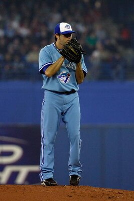 TORONTO - APRIL 4:  Shaun Marcum #28 of the Toronto Blue Jays pitches against the Boston Red Sox during the game at Rogers Centre on April 4, 2008 in Toronto, Ontario. (Photo by Dave Sandford/Getty Images)