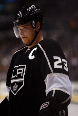 LOS ANGELES, CA - MARCH 31:  Dustin Brown #23 of the Los Angeles Kings skates during the game against the Dallas Stars at Staples Center on March 31, 2009 in Los Angeles, California. The Stars defeated the Kings 3-2.  (Photo by Jeff Gross/Getty Images)