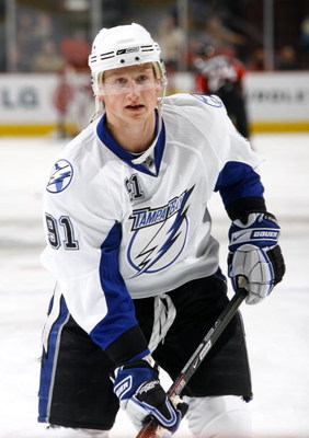 OTTAWA - MARCH 11:  Steven Stamkos #91 of the Tampa Bay Lightning skates during the game against the Ottawa Senators on March 11, 2009 at the Scotiabank Place in Ottawa, Ontario, Canada. (Photo by Phillip MacCallum/Getty Images)