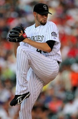 DENVER - JULY 24:  Starting pitcher Jason Hammel #46 of the Colorado Rockies delivers against the the San Francisco Giants at Coors Field on July 24, 2009 in Denver, Colorado. Hammel collected the loss as the Giants defeated the Rockies 3-1.  (Photo by Do