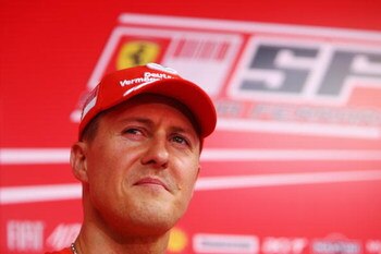 BARCELONA, SPAIN - APRIL 26:  Former Ferrari F1 World Champion Michael Schumacher of Germany talks at a press conference following qualifying for the Spanish Formula One Grand Prix at the Circuit de Catalunya on April 26, 2008 in Barcelona, Spain.  (Photo
