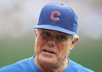 CHICAGO - JUNE 17: Manager Lou Pinella #41 of the Chicago Cubs talks with reporters before an interleague game against the Chicago White Sox on June 17, 2009 at Wrigley Field in Chicago, Illinois. (Photo by Jonathan Daniel/Getty Images)