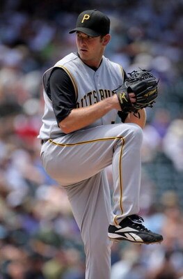 DENVER - JULY 20:  Starting pitcher Zach Duke #57 of the Pittsburgh Pirates delviers against the Colorado Rockies at Coors Field on July 20, 2008 in Denver, Colorado. Duke collected the loss as the Rockies defeated the Pirates 11-3.  (Photo by Doug Pensin