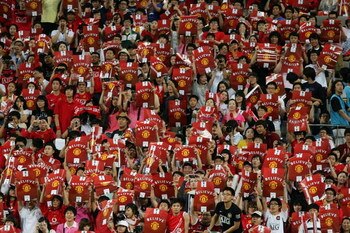 SEOUL, SOUTH KOREA - JULY 24:  Soccer fans attend during the pre-season friendly match between FC Seoul and Manchester United at Seoul worldcup stadium on July 24, 2009 in Seoul, South Korea.  (Photo by Chung Sung-Jun/Getty Images)